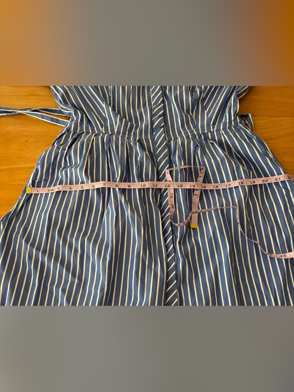 Blue and White Pleated Cotton Blue and White Midi Dress ~ Women’s 12/14 ~ - Picture 13 of 16